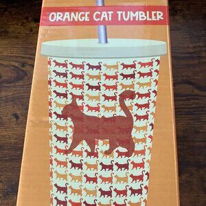Cat Lady Box - 17 ounce Orange Cat Insulated Tumbler with Lid & Straw